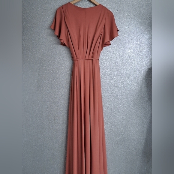 David's Bridal Sedona Flutter Sleeve Dress In Chianti Size 12 - Picture 6 of 12